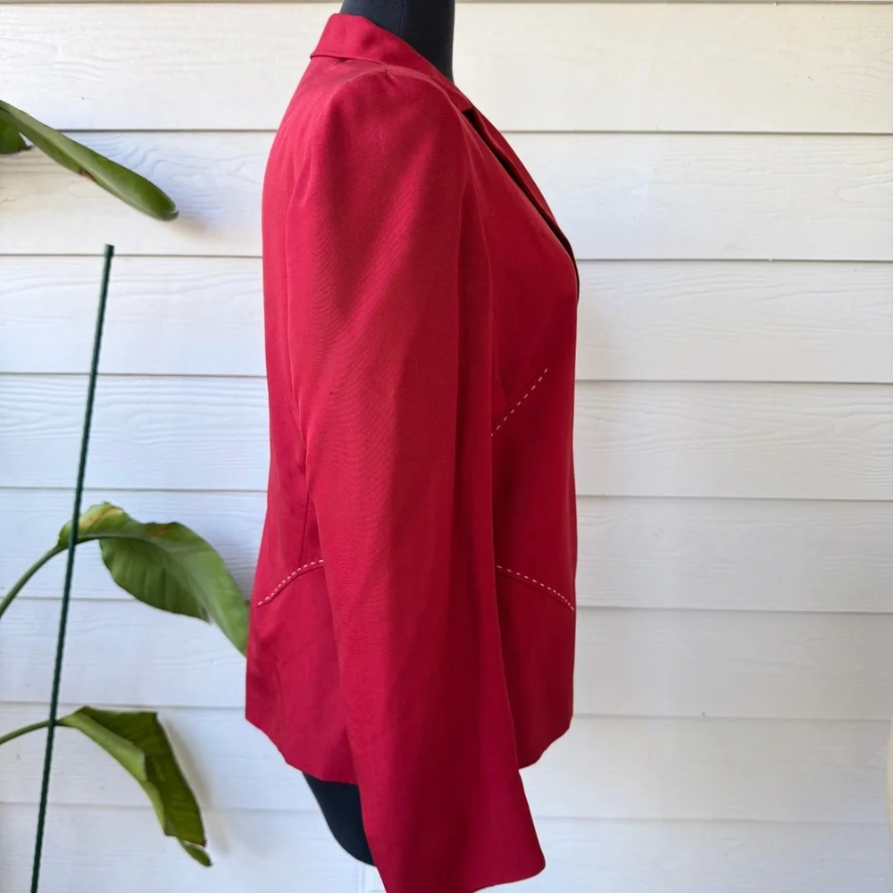 Kasper 100% Silk Red Suit Blazer –‎ Size 10 (BNWT) - Picture 3 of 12